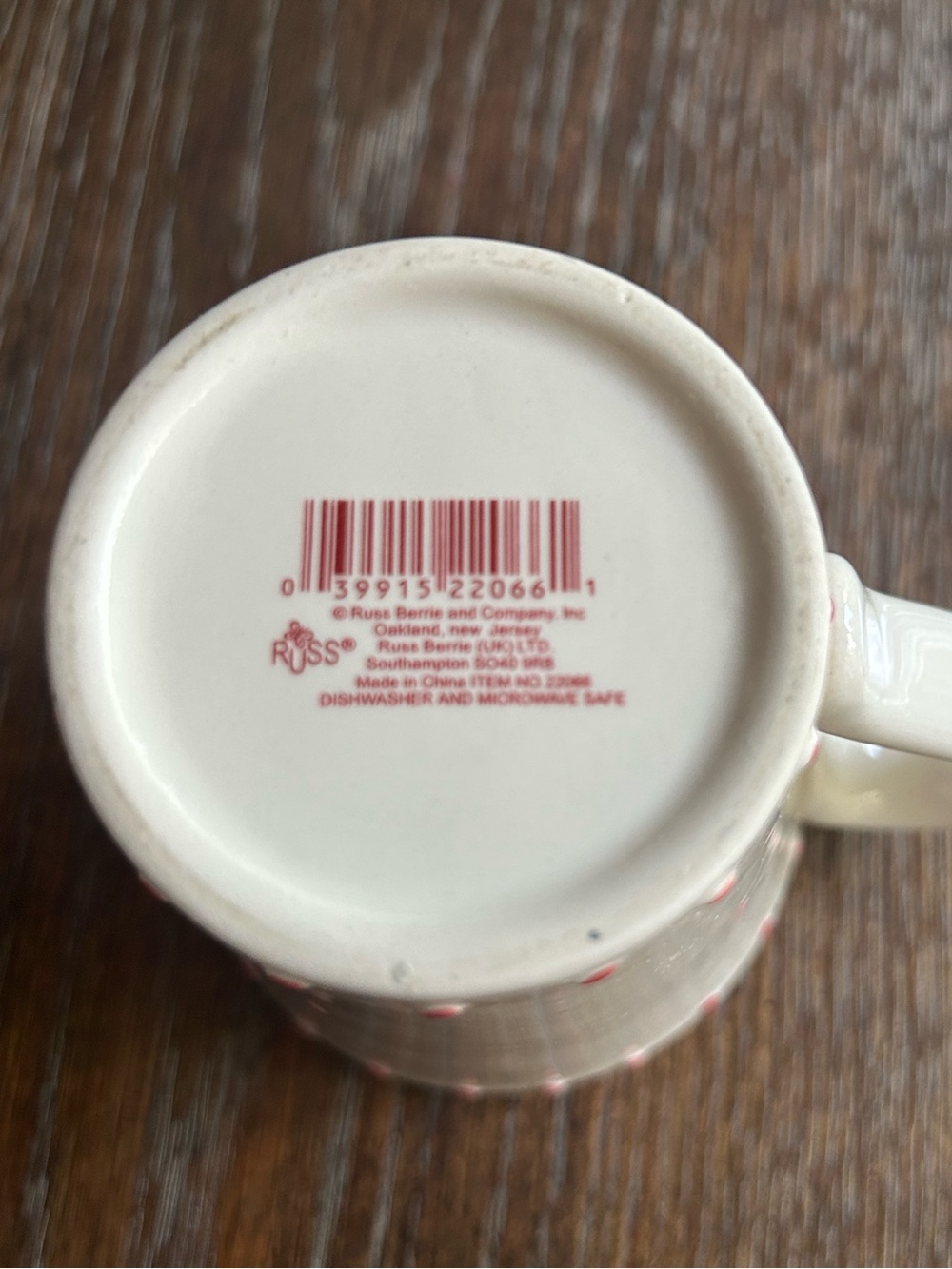 Russ Ivory 'Grandmother' Ceramic Mug with Red Accents - Picture 9 of 9